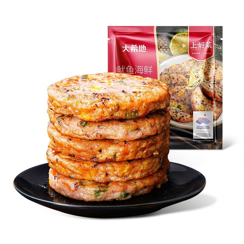 大希地鱿鱼海鲜蔬菜饼 160g*3（4个/袋）