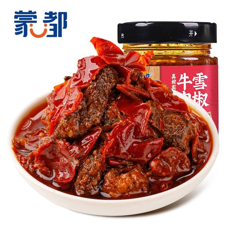 蒙都雪椒甜辣牛肉酱180g/瓶