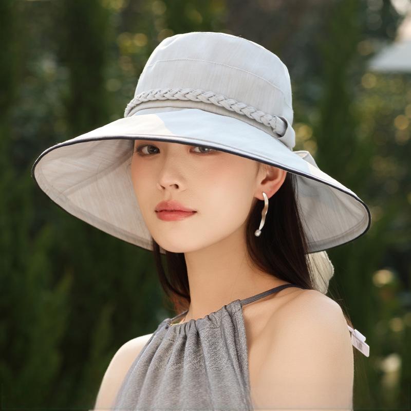 春夏季新款可折叠大帽檐防晒帽女韩版气质百搭遮阳帽户外UV太阳帽