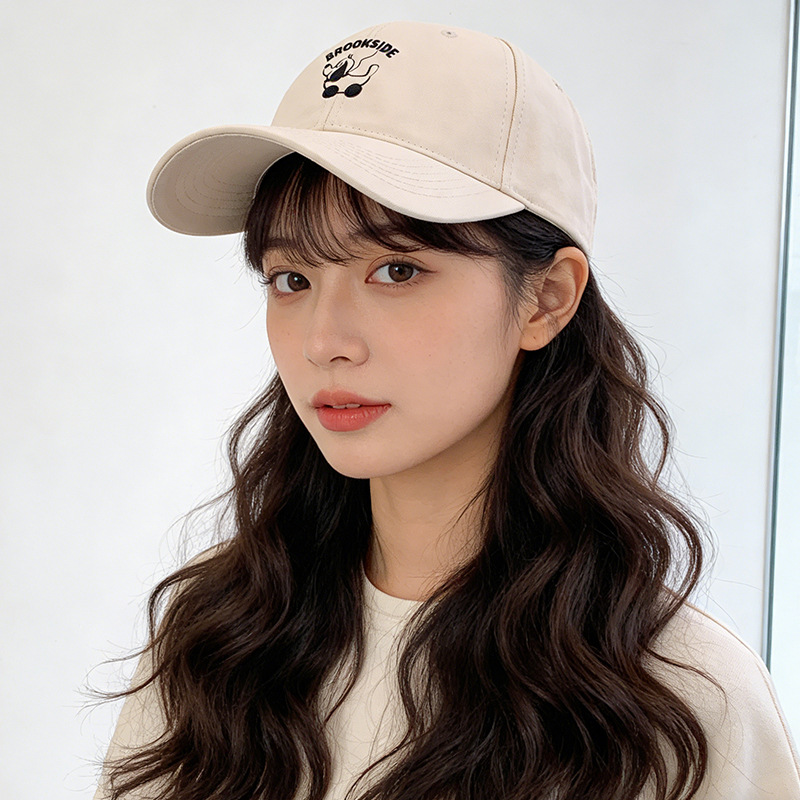韩版简约刺绣时尚鸭舌帽女春夏百搭出街显脸小棒球帽情侣休闲遮阳