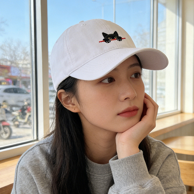 大头围韩系棒球帽女软顶宽帽檐大脸显脸小鸭舌帽潮牌宽檐深顶帽子