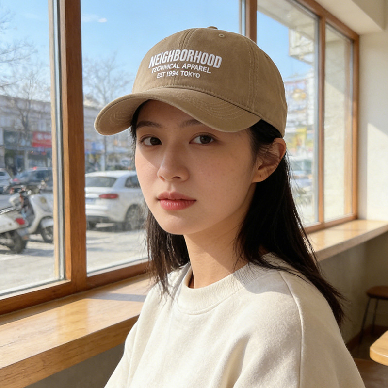 美式字母刺绣街头软顶棒球帽春秋男女显脸小休闲鸭舌帽帽子潮