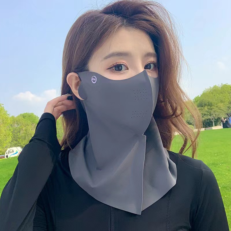夏款遮阳面罩防紫外线骑行颈部透气冰丝护颈遮脸防晒轻薄透气面罩