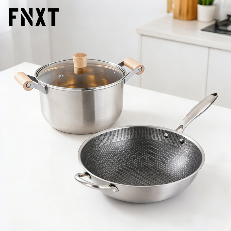 FNXT 不锈钢外径32CM汤锅25.5CM煮锅组合套装