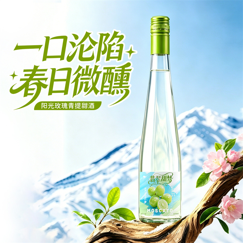 翡翠甜梦 莫斯卡托阳光玫瑰白葡萄酒 果酒 甜酒