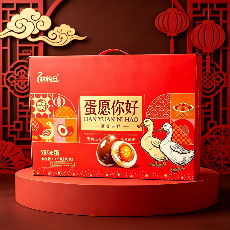 粽师爷林鸭旦蛋愿你好富贵吉祥1.4kg双拼礼盒10咸蛋+10皮蛋