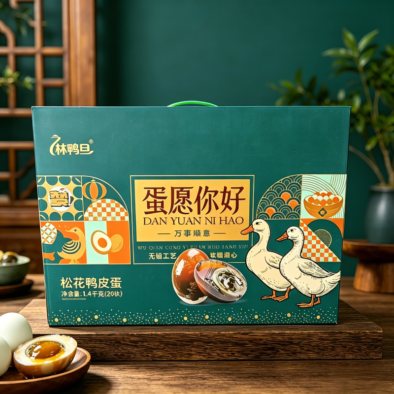 粽师爷林鸭旦蛋愿你好富贵吉祥1.4kg皮蛋礼盒