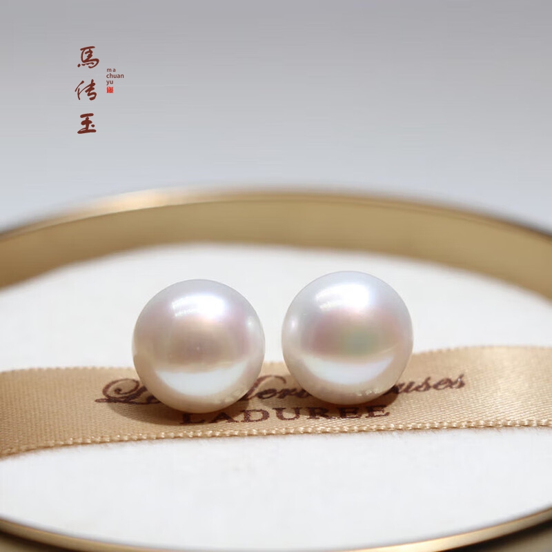 馬传玉 S925银针馒头圆淡水珍珠耳钉8-9mMCY201