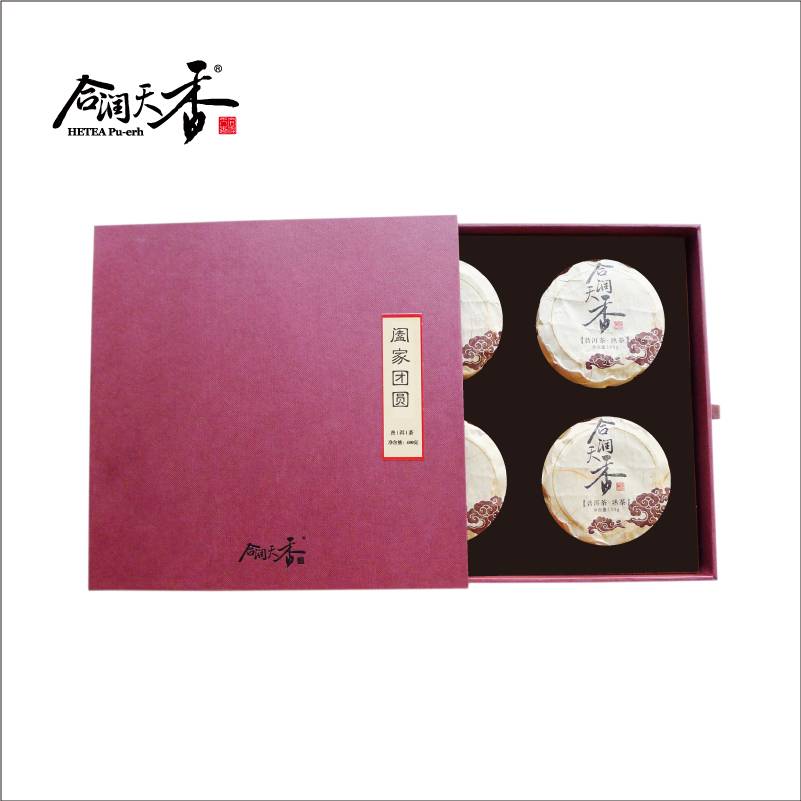 合润天香 阖家团圆熟茶 100gX4盒