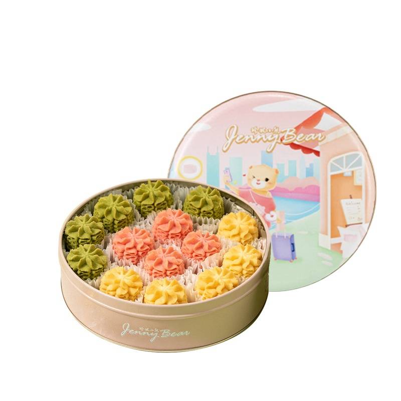 珍妮小熊草莓三味小花曲奇280g（草莓、原味、抹茶曲奇）