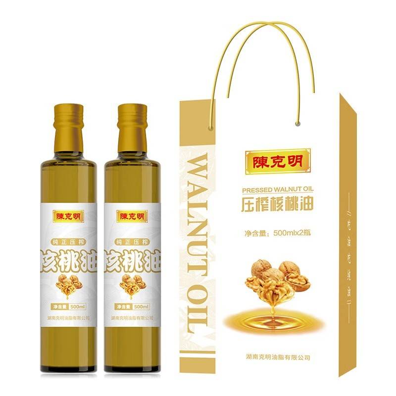 陈克明500ml*2一级核桃油礼盒（玻璃瓶）
