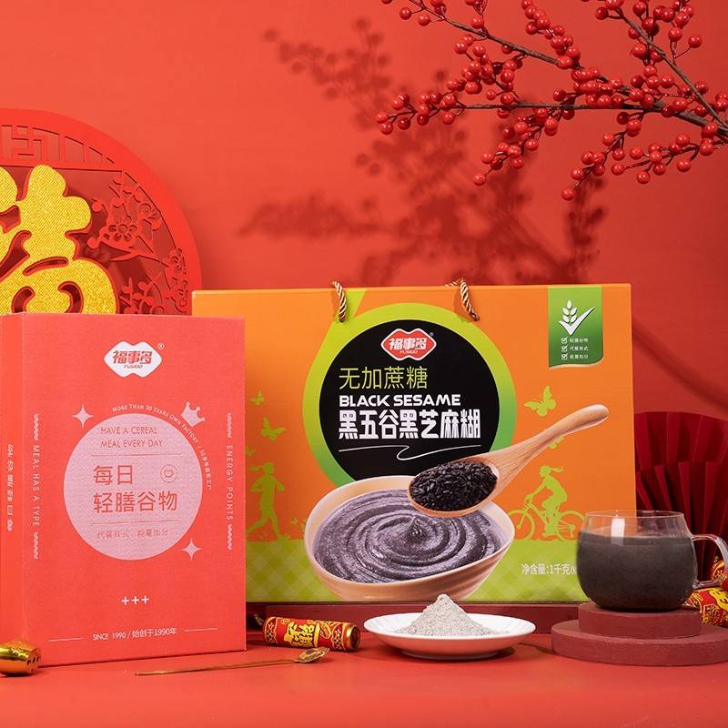 福事多无加蔗糖黑五谷黑芝麻糊1000g黑五谷0蔗糖添加
