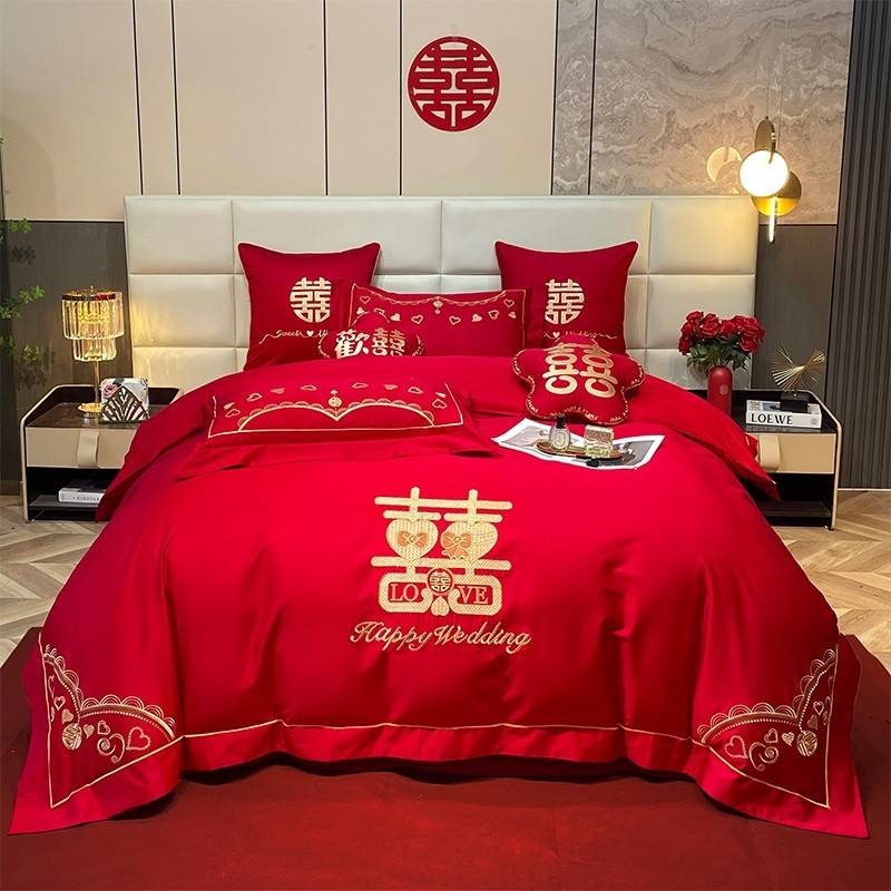 雅鹿新中式婚庆四件套-良辰美景（被套200*230cm）