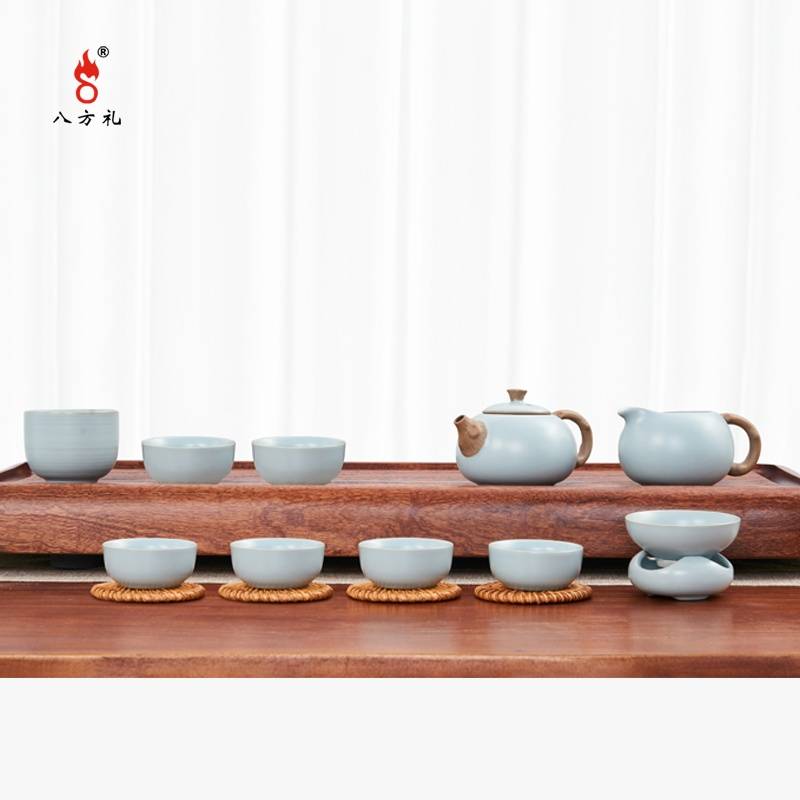 八方礼西施壶11入汝窑茶具套组