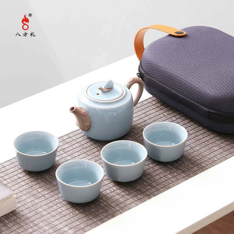 八方礼慢舞人生茶具5入（梅子青）