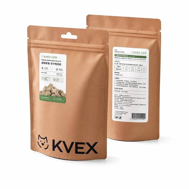 KVEX克维汐原野食刻系列宠物零食100%鸭肉冻干100gKV-P23