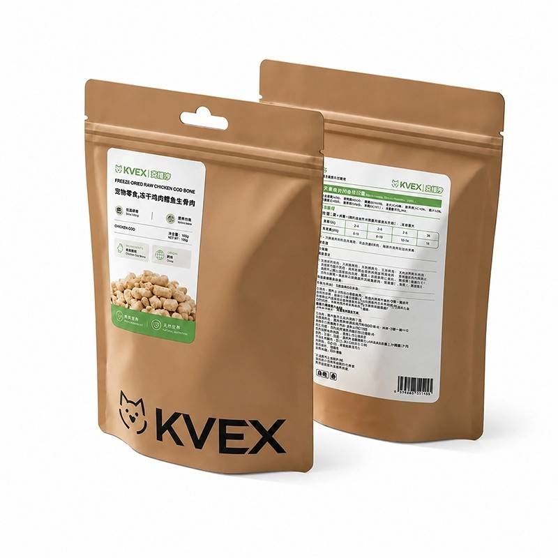 KVEX克维汐原野食刻系列宠物零食鸡肉鳕鱼生骨肉100gKV-P27
