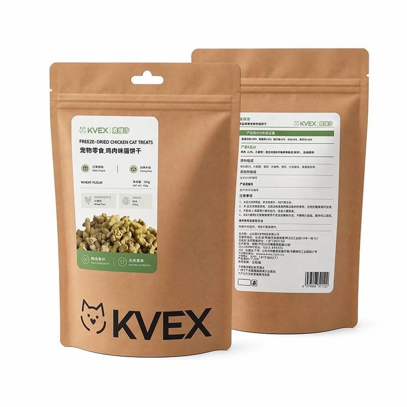 KVEX克维汐原野食刻系列宠物零食鸡肉味猫饼干150gKV-P28