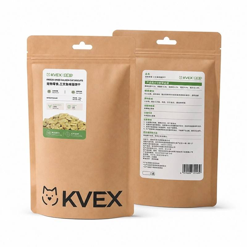 KVEX克维汐原野食刻系列宠物零食三文鱼味猫饼干150gKV-P29