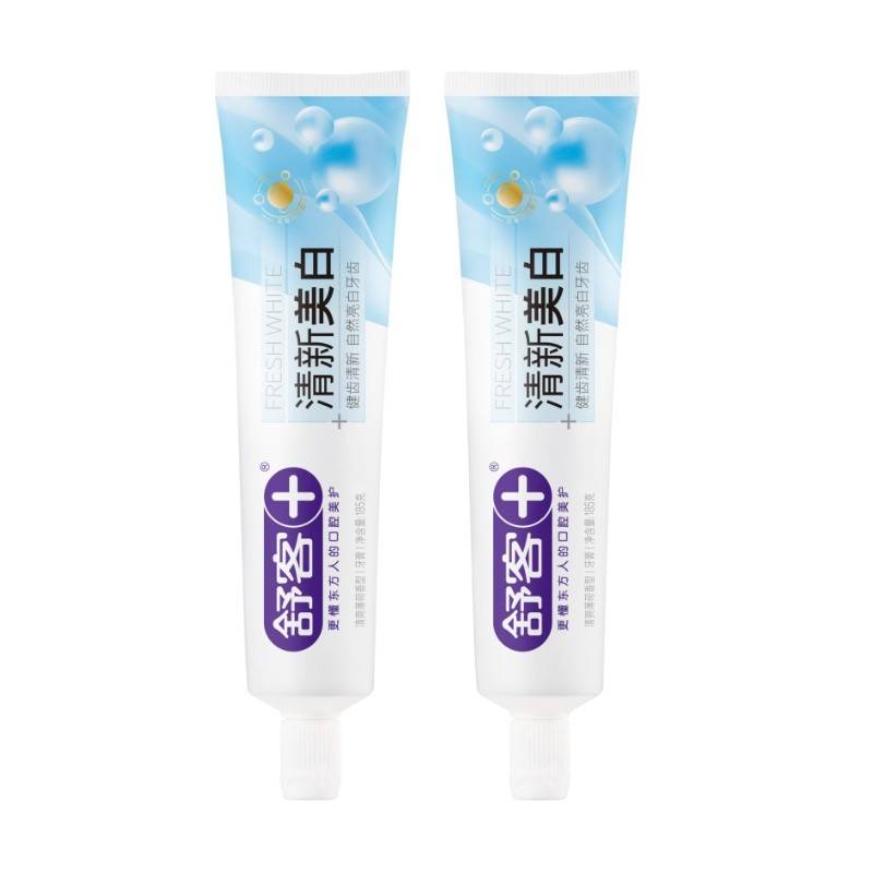 舒客清新美白牙膏185克（清爽薄荷）*2支