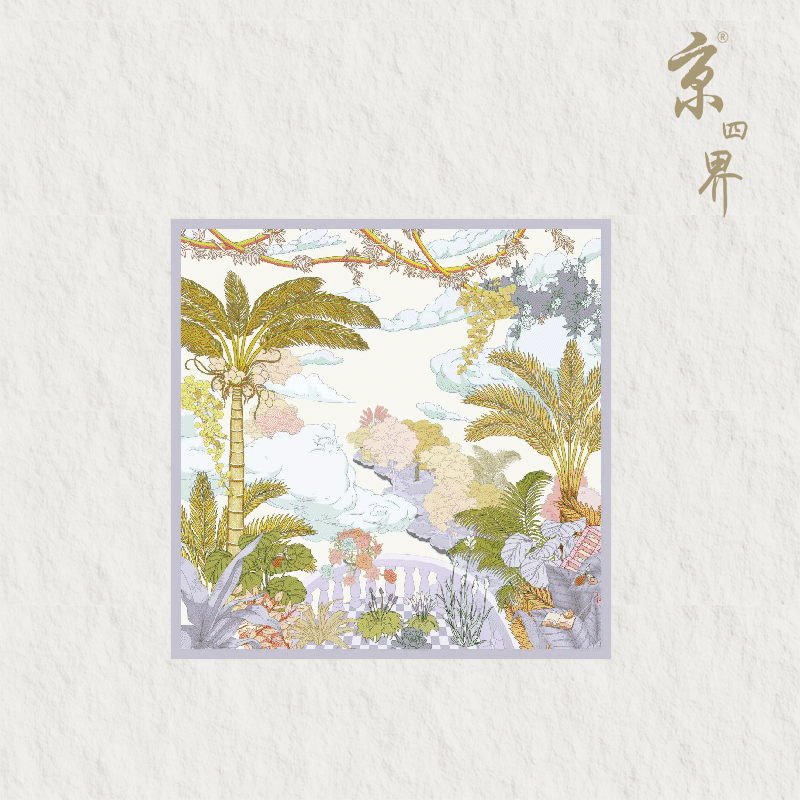 京四界·城市之谜仿丝丝巾	JSJF-65005