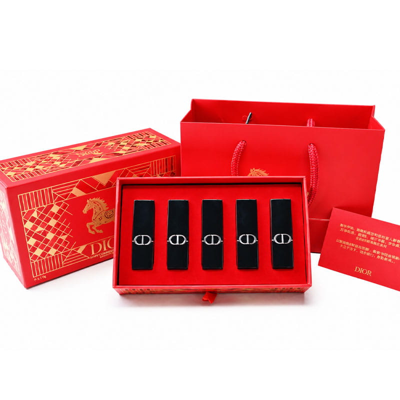 Dior克丽丝汀迪奥烈焰蓝金唇膏套装（迷你装）马年限定礼盒5支装 五件套马年限定礼盒(#999#720#888#228#188(1.5g/支)