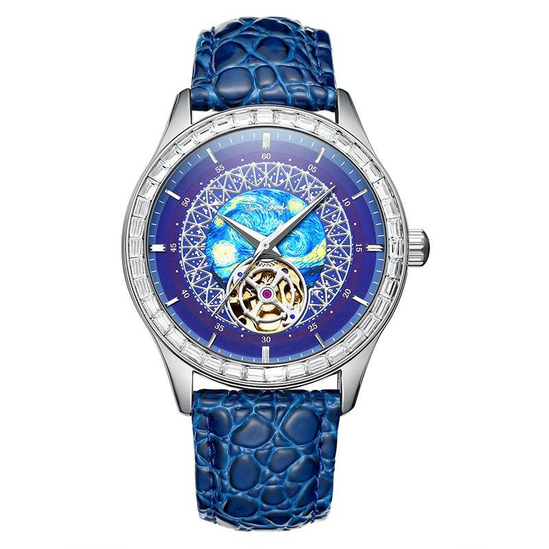 梵高(Vangogh)全自动机械男表艺术家·罗盘系列 星空44mm