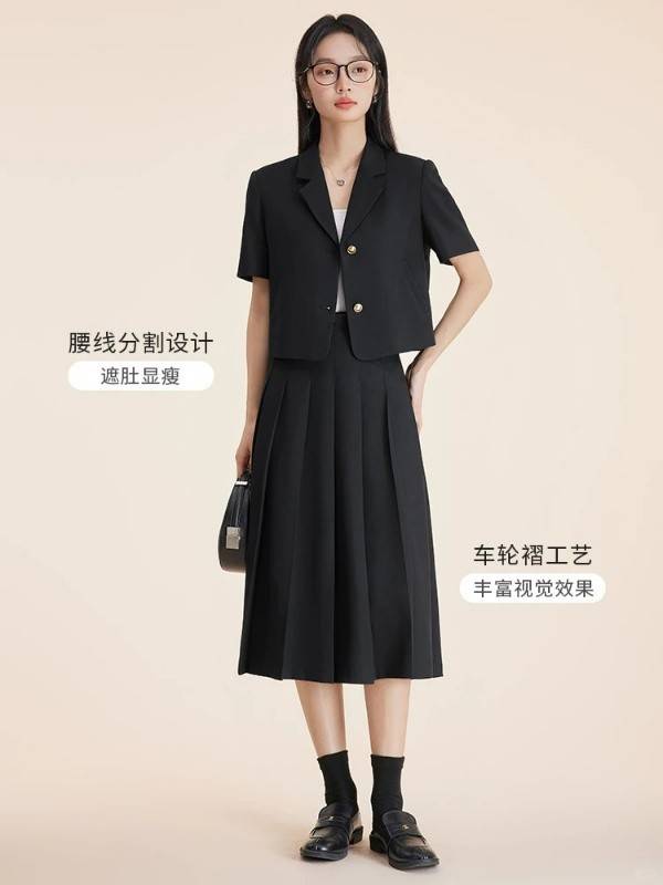 优衣*库同款超显气质百褶裙