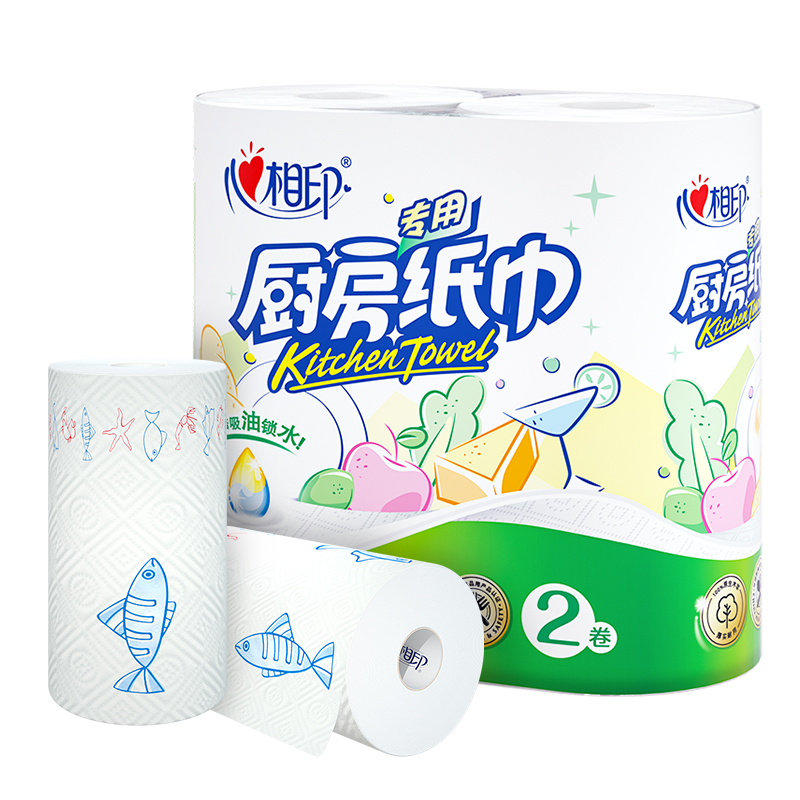KT102（提装）心相印2粒装75节4提装印花厨房纸巾单提装