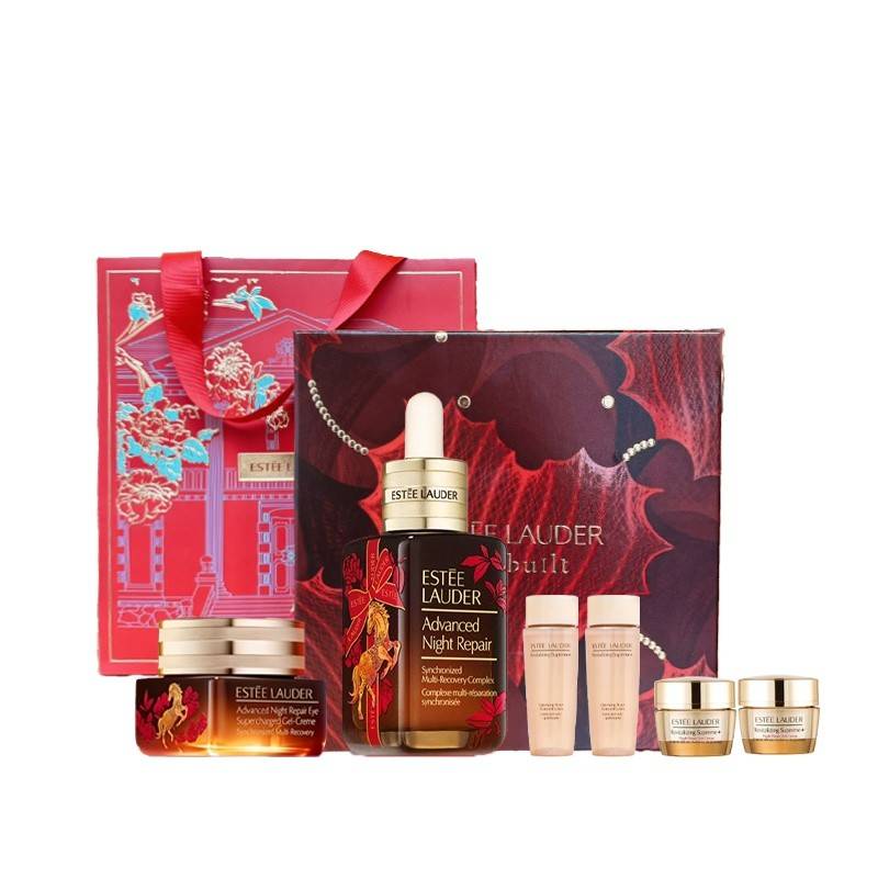 【马年限定六件套】Estee Lauder/雅诗兰黛 马年限定小棕瓶精华50ml+马年限定抗蓝光眼霜15ml+智妍胶原水50ml*2+智妍面霜15ml*2（清爽）