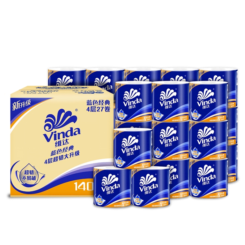 V4069-B 维达蓝色经典卫卷4层140克×27卷