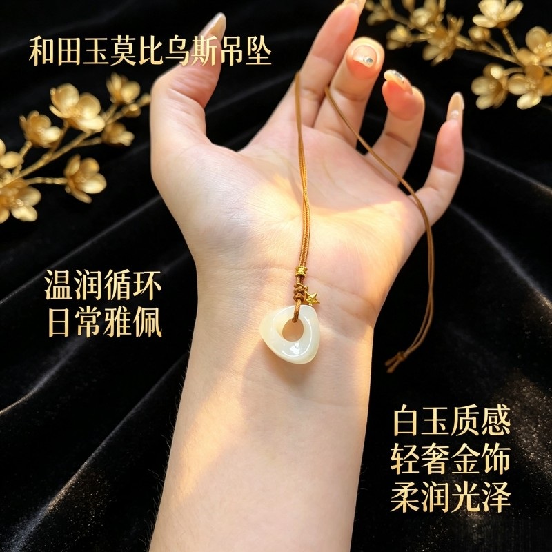 [琅耀]和田玉莫比乌斯吊坠LY072