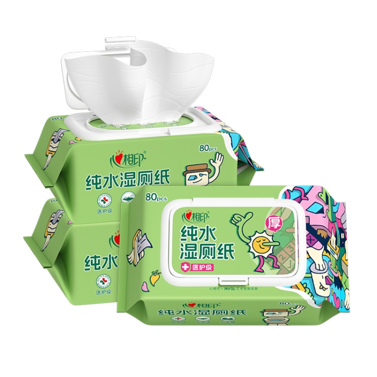3XSF080(包装)心相印艺术家系列80片装湿厕纸*3包