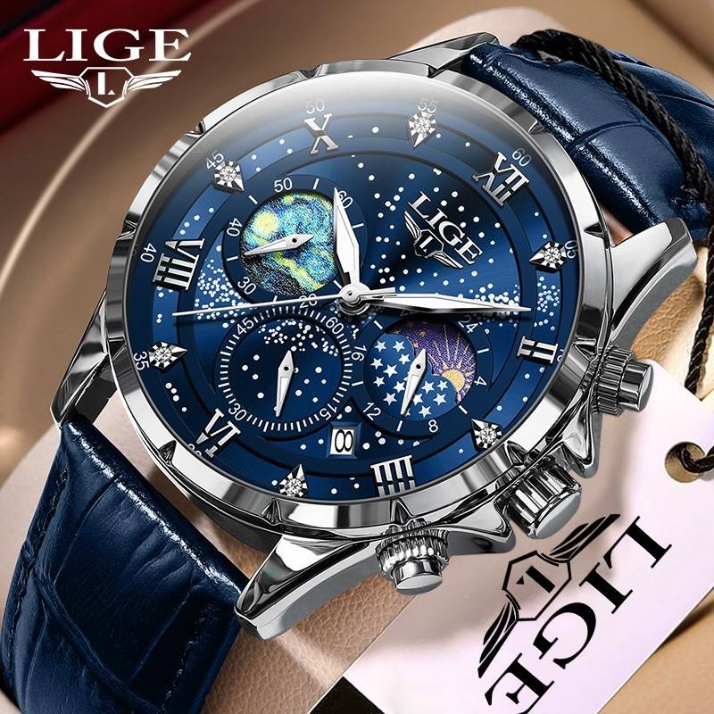 LIGE 利格 商务时尚星河探月石英表  LG89107