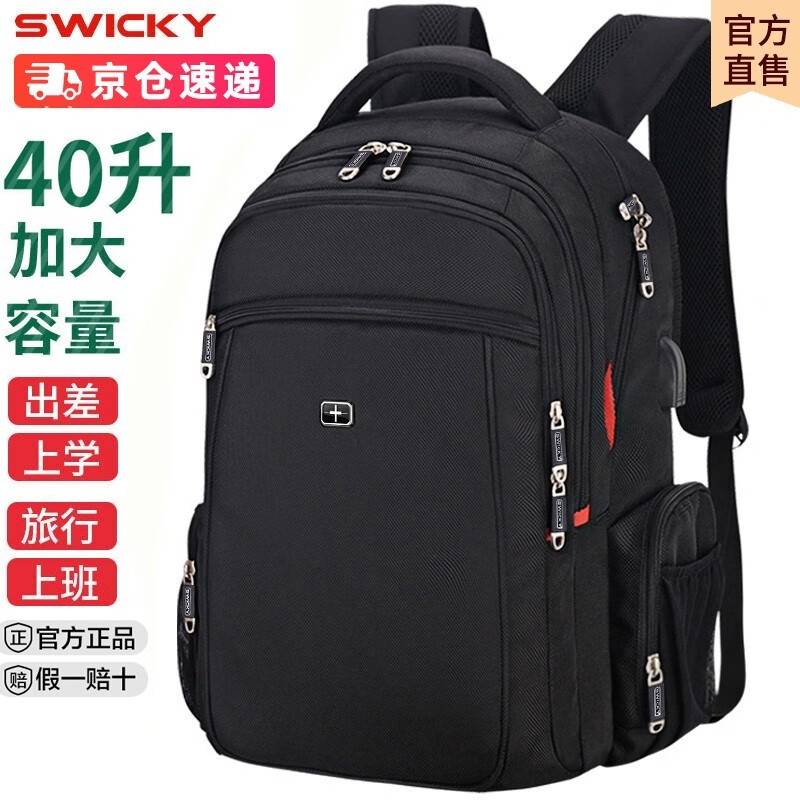 SWICKY瑞驰箱包商务双肩包007黑色