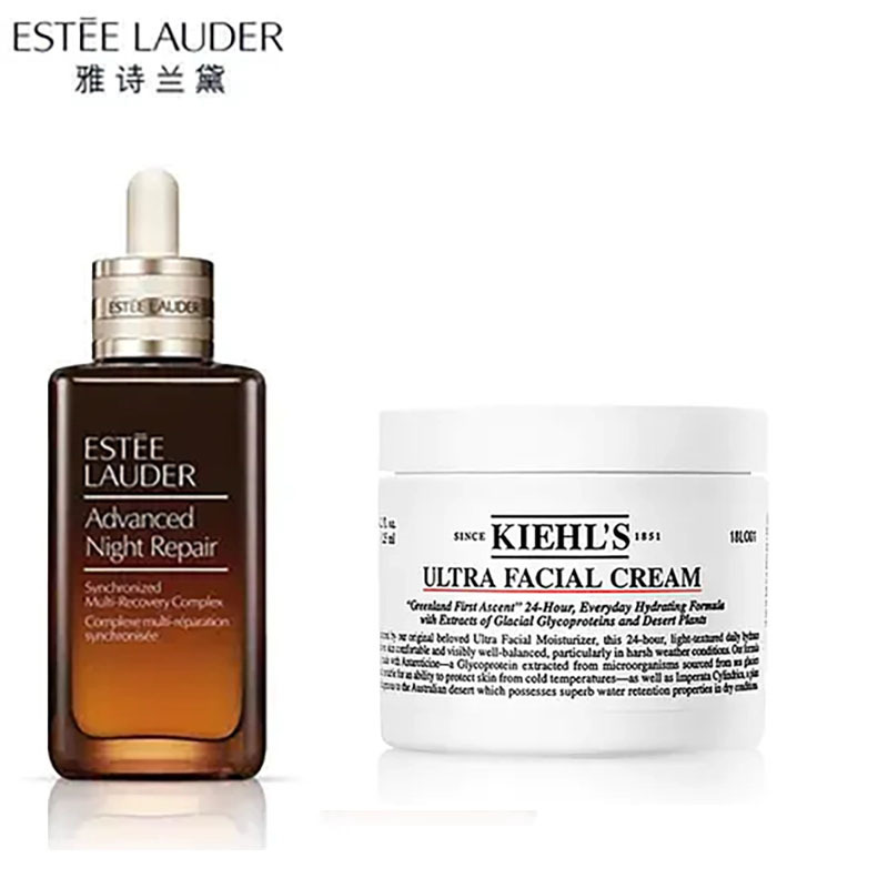 Estee Lauder/雅诗兰黛小棕瓶精华100ml+科颜氏高保湿面霜125ml 组合套装 (GN)