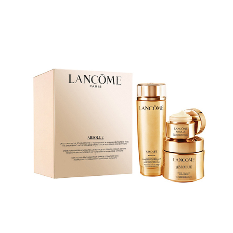 Lancome/兰蔻 菁纯奢润新生护肤三件套 面霜轻盈版60ml+精粹水150ml+眼霜20ml (GN)