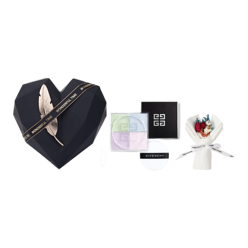 Givenchy/纪梵希 四宫格散粉定妆控油12g+DW粉底液 心动黑曜礼盒(颜色随机发） (GN)