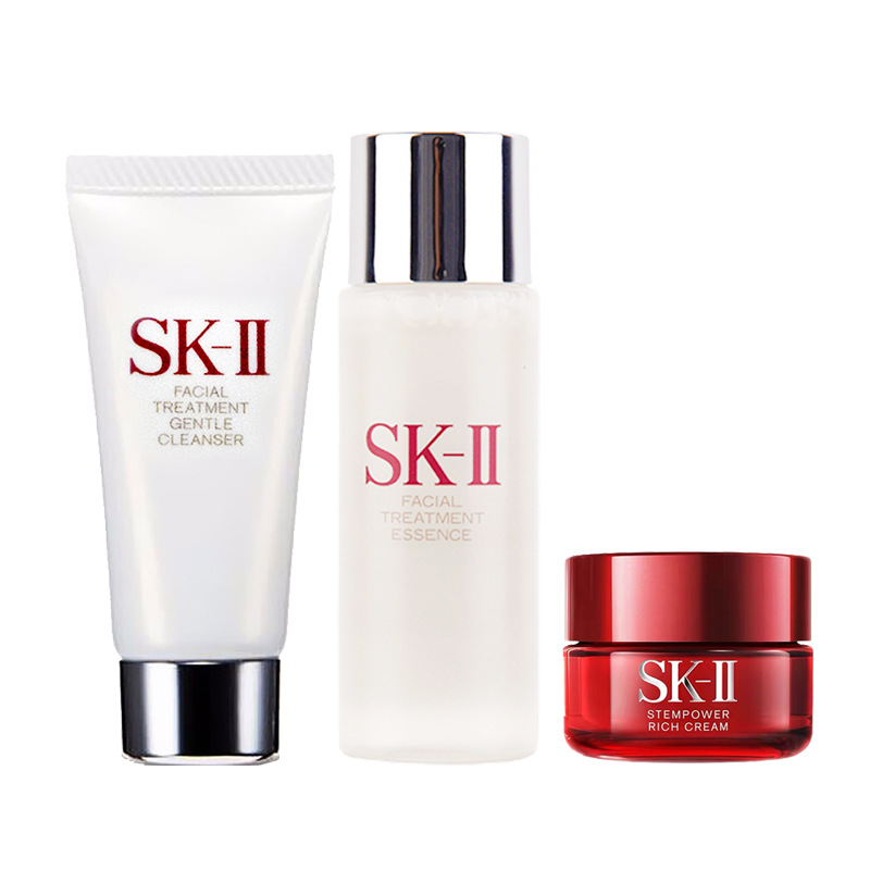 SK-II 小样组合三件套体验装 大红瓶面霜15ml+洁面20g+神仙水30ml (GN)