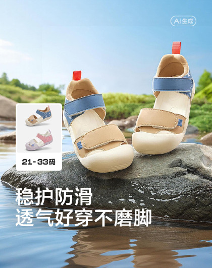 防滑学步鞋户外出游儿童稳步鞋男童女童凉鞋轻便缓震透气夏款童鞋