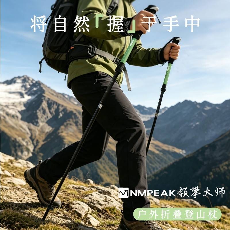 领攀大师户外折叠登山杖NM-1701