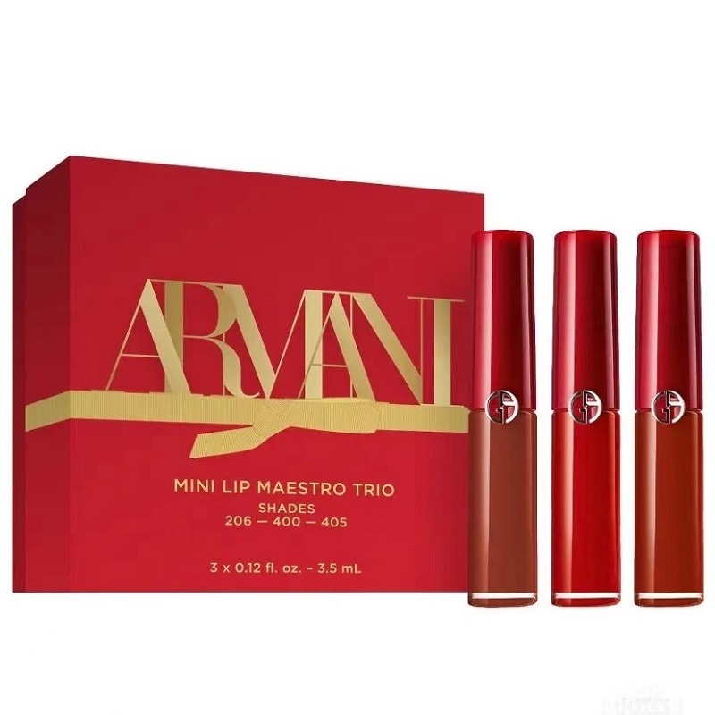 Armani/阿玛尼 红管唇釉圣诞套盒 3.5ml #206+#400+#405 (GN)