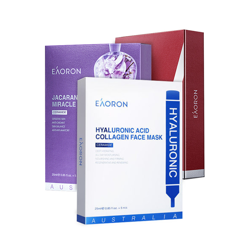 Eaoron澳容 白面膜+微雕+蓝花楹面膜 补水保湿V脸修护3盒装护肤套装 (GN)