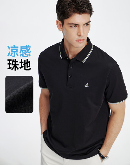 【凉感抑菌防螨】意大利小帆船短袖翻领T恤男珠地透气Polo衫