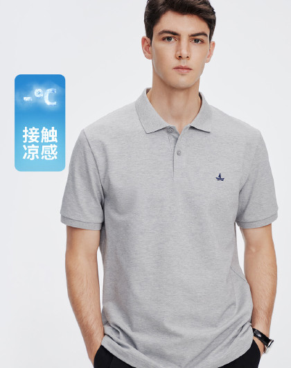 【张新成明星同款】小帆船 凉感珠地翻领t恤男女同款Polo衫