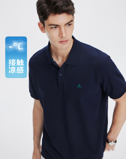 【张新成明星同款】小帆船 凉感珠地翻领t恤男女同款Polo衫