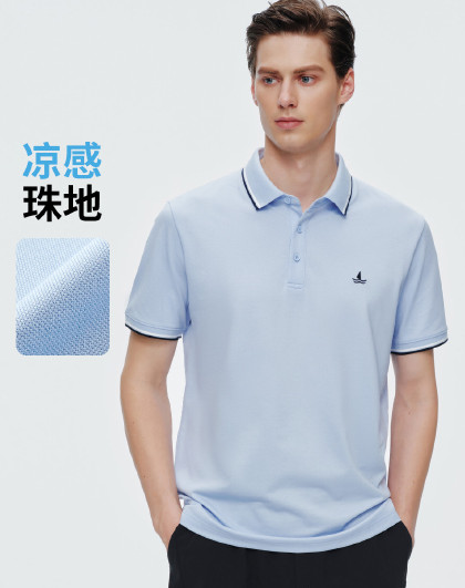 【凉感抑菌防螨】意大利小帆船短袖翻领T恤男珠地透气Polo衫