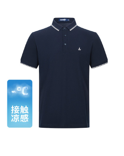 【凉感科技】意大利小帆船 珠地透气短t恤简约运动Polo衫男