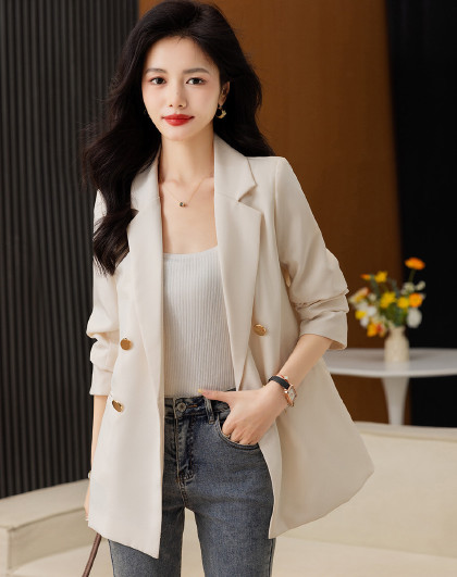 女装中长款小西装女春秋气质百搭通勤高端显瘦女式外套