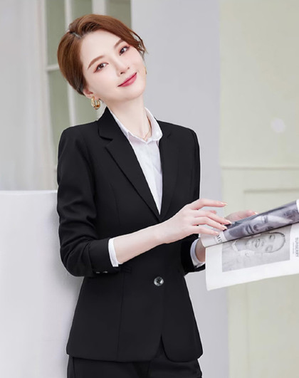 简约百搭女士西服商务休闲优雅气质西装上衣女舒适修身女西服外套